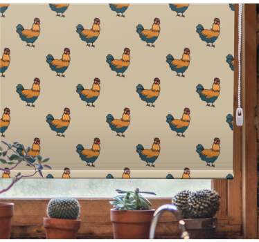 Tenda a rullo animali affascinante motivo a gallo - TenStickers