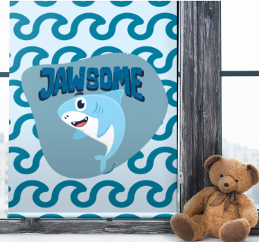 Tenda a rullo cameretta squalo bambino con nome - TenStickers