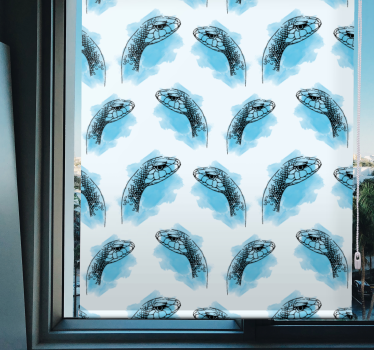 Tenda a rullo animali facce di serpente blu - TenStickers