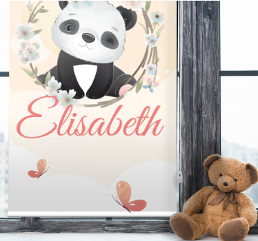 Tenda a rullo cameretta cucciolo di panda con nome - TenStickers