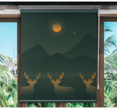 Tenda a rullo animali maestose sagome di cervi - TenStickers