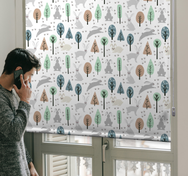Tenda a rullo animali modello di creature del bosco - TenStickers