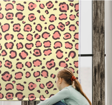 Tenda a rullo animali leopardo rosa e giallo - TenStickers
