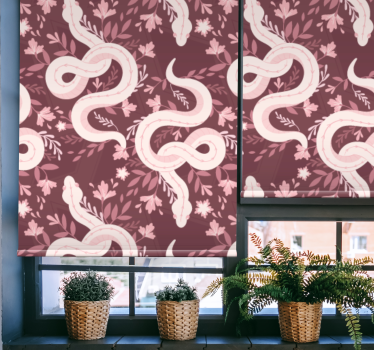 Tenda a rullo animali serpenti avvolti floreali - TenStickers