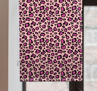 Tenda a rullo animali stampa leopardata rosa - TenStickers