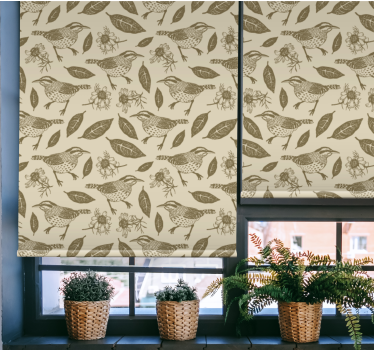 Tenda a rullo animali Uccelli in natura e piante - TenStickers