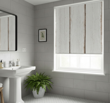 Tenda a rullo bagno legno vintage a righe verticali - TenStickers