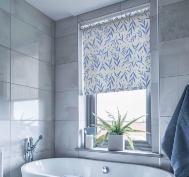 Tenda a rullo bagno modello blu e bianco - TenStickers