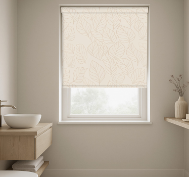 Tenda a rullo bagno motivo beige e bianco - TenStickers