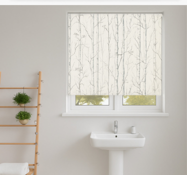 Tenda a rullo bagno motivo di betulla svedese - TenStickers