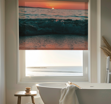 Tenda a rullo bagno tramonto su una spiaggia - TenStickers