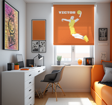 Tenda a rullo basket e nome personalizzato - TenStickers