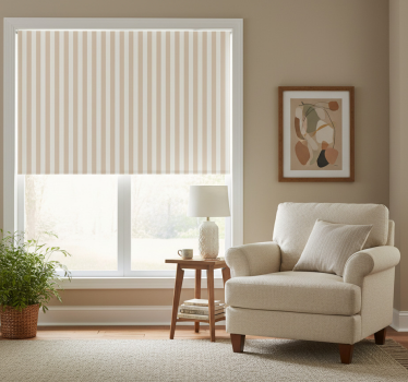Tenda a rullo beige a righe beige - TenStickers