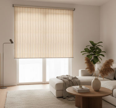 Tenda a rullo beige a righe in rilievo - TenStickers