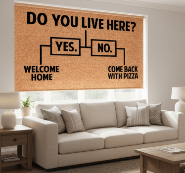 Tenda a rullo beige abiti qui pizza - TenStickers