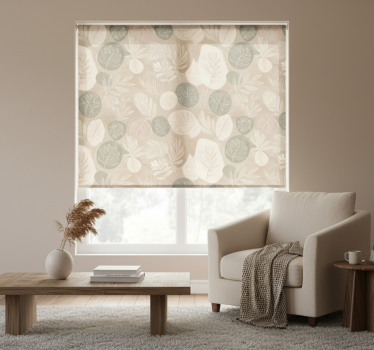 Tenda a rullo beige astratto botanico neutro - TenStickers