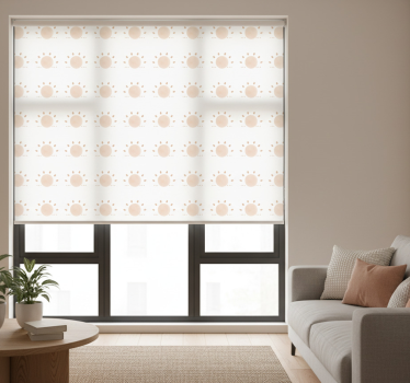 Tenda a rullo beige astratto minimal sole - TenStickers