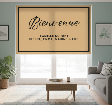 Tenda a rullo beige benvenuti a casa nostra - TenStickers