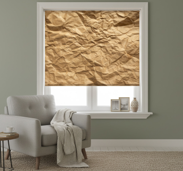 Tenda a rullo beige carta stropicciata marrone - TenStickers