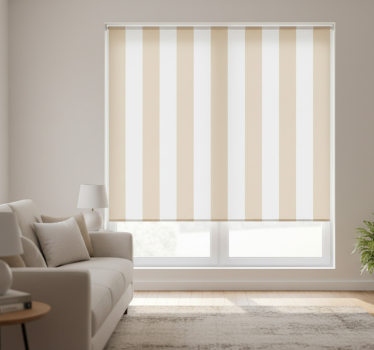 Tenda a rullo beige colori bianco e beige - TenStickers