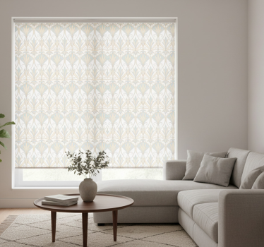 Tenda a rullo beige con motivo floreale botanico rétro - TenStickers