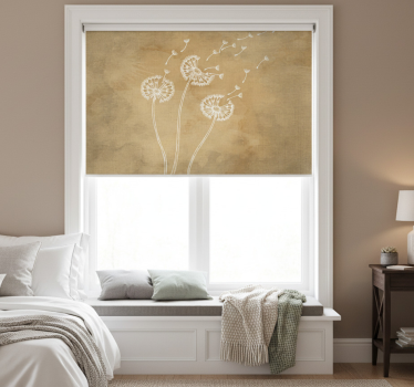 Tenda a rullo beige dente di leone con e senza petali - TenStickers