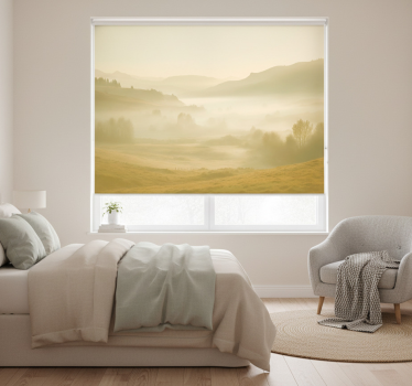 Tenda a rullo beige e viste nebbiose - TenStickers
