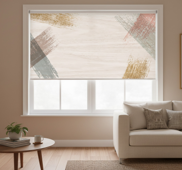 Tenda a rullo beige effetto legno - TenStickers