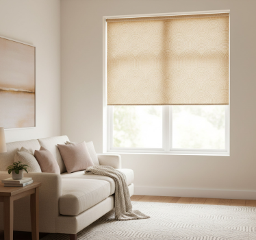Tenda a rullo beige effetto tessuto ad arco - TenStickers