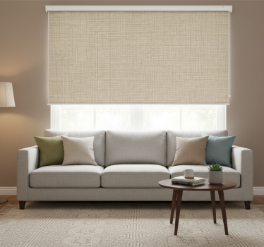 Tenda a rullo beige effetto tessuto beige - TenStickers
