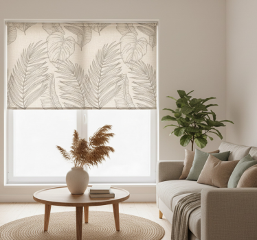 Tenda a rullo beige effetto tessuto tropicale - TenStickers