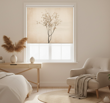 Tenda a rullo beige fioritura in stile japandi - TenStickers