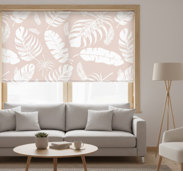 Tenda a rullo beige foglie di banana - TenStickers