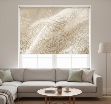 Tenda a rullo beige foglie minimaliste - TenStickers