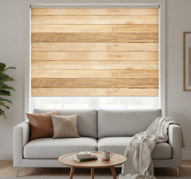 Tenda a rullo beige in doghe di legno chiaro - TenStickers