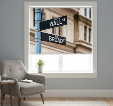 Tenda a rullo beige insegna wall street - TenStickers