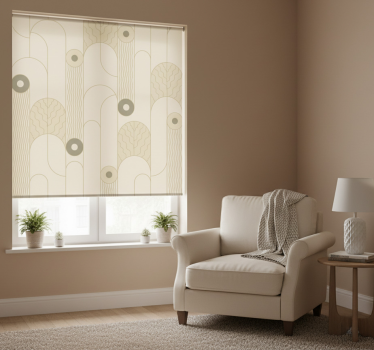 Tenda a rullo beige linee astratte beige - TenStickers