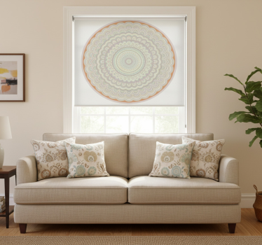 Tenda a rullo beige mandala circolare beige - TenStickers