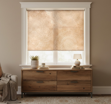 Tenda a rullo beige mandala vintage - TenStickers