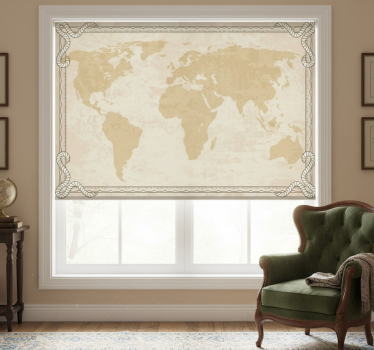 Tenda a rullo beige mappa degli anni '20 - TenStickers