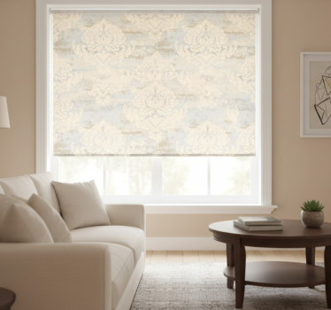 Tenda a rullo beige mosaico stampato crema - TenStickers