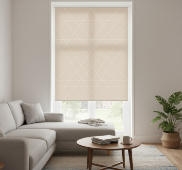 Tenda a rullo beige mosaico triangoli nordici - TenStickers