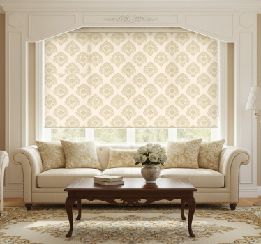 Tenda a rullo beige motivo floreale dorato provinciale - TenStickers