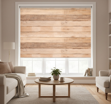 Tenda a rullo beige motivo legno naturale - TenStickers