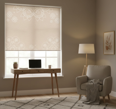 Tenda a rullo beige motivo mandala indiano - TenStickers