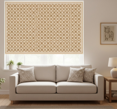 Tenda a rullo beige motivo quadrato vintage beige - TenStickers