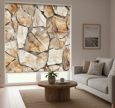 Tenda a rullo beige motivo rustico - TenStickers