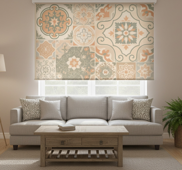 Tenda a rullo beige piastrelle in cemento varie misure - TenStickers