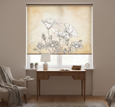 Tenda a rullo beige prato vintage - TenStickers