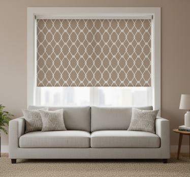 Tenda a rullo beige stile geometrico cucina - TenStickers